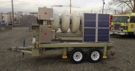 The Port Early Warning System (PEWS) is designed to provide an area-wide audible alert with emergency instructions to those working outside or in loud industrial environments, such as the Port of Tacoma tide flats, in the event of emergencies such as lahars, tsunamis, chemical spills, and floods. (PHOTO COURTESY TACOMA FIRE DEPARTMENT)