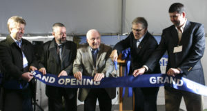 Washington State Governor Jay Inslee (second from right) joined officials from Pierce County, BioFuels Washington, and Waste Connections to mark the completion of a new methane gas conversion facility in Graham, Wash. (PHOTO BY TODD MATTHEWS)