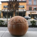 Six large, colorful orbs created by local artist Elizabeth Conner were installed this week along an eight-block stretch of Pacific Avenue in downtown Tacoma. (PHOTO BY TODD MATTHEWS)