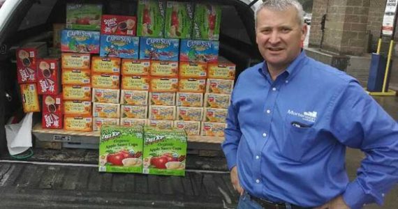 Chambers Creek project contractors collect donations for local food bank