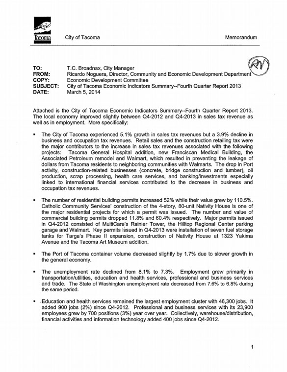 Quarterly Report: Construction activity drives Tacoma economy