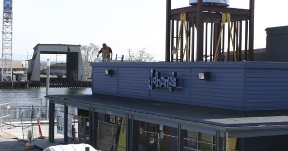 Progress continues on the $1.3 million renovation of Johnny's Seafood Co. along Thea Foss Waterway in downtown Tacoma. (PHOTO BY TODD MATTHEWS)