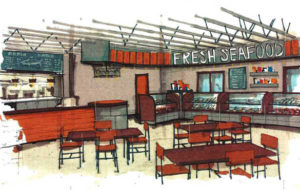 Pacific Seafood Co. is investing $1.3 million in improvements to the Johnny's Seafood Co. building located at 1199 Dock Street, including the construction of a new cafe and bistro. (IMAGE COURTESY BCRA)