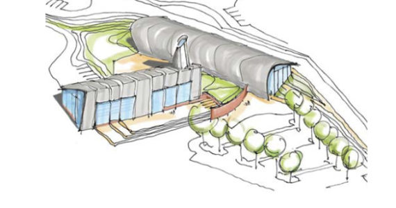 Another design plan for Tacoma's Eastside community center calls for a two-story "City Icons" building that reflects three Tacoma cultural icons: Tacoma Art Museum, Museum of Glass, and LeMay -- America's Car Museum. (IMAGE COURTESY ARC ARCHITECTS / BALLARD*KING)