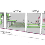 A conceptual sketch for artist Chelsea O'Sullivan's "Turn On Spring," a long mural on a series of 10 large panels running down South 11th Street. (PHOTO COURTESY SPACEWORKS TACOMA)