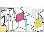 A conceptual sketch for artist Diana Leigh Surma's "Show Your Stripes," a Market Street mural of abstract geometric shapes. (PHOTO COURTESY SPACEWORKS TACOMA)