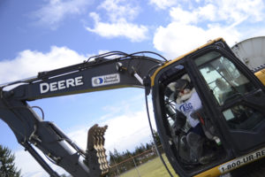 Bates Technical College officials hosted a groundbreaking ceremony Thursday afternoon to kick off construction of the new Advanced Technology Center. The event included representatives from Pierce County higher education, labor, and business -- as well as school mascot Brutus the Bobcat. (PHOTO COURTESY BATES TECHNICAL COLLEGE)