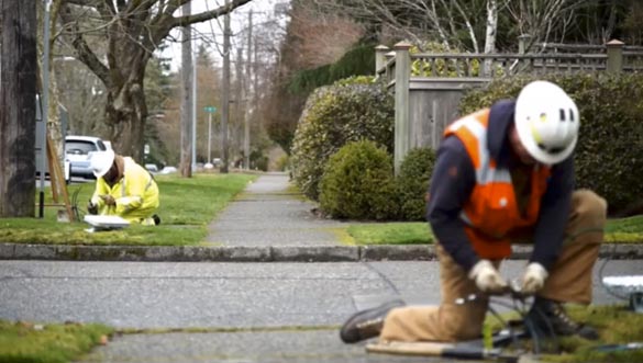 City of Tacoma Public Works Department crews work to repair damage resulting from streetlight copper wire thefts. (PHOTO COURTESY CITY OF TACOMA)
