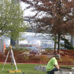 Contractors made final site preparations before concrete was poured Monday morning at the future home of Tacoma's Sun King sculpture. (PHOTO BY TODD MATTHEWS)