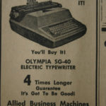 Forget iPads and laptops. An advertisement for a new electric typewriter ran in the Tacoma Daily Index on Oct. 8, 1964.(TACOMA DAILY INDEX FILE PHOTO)