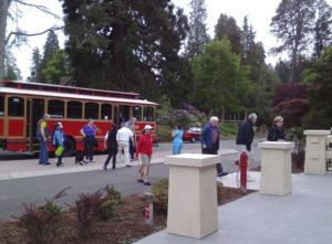 Metro Parks Tacoma hosted a centennial celebration this weekend for the Pagoda in Point Defiance Park. The event included free cultural history and natural history tours aboard two Pierce Transit trolleys reminiscent of the early 1900s streetcars that historically served the park. Visitors were also invited to explore the building, enjoy live music and refreshments, create handmade event souvenirs, and learn about the history of the Pagoda and future plans for the Japanese Gardens which surround it. (PHOTOS / IMAGES COURTESY METRO PARKS TACOMA)