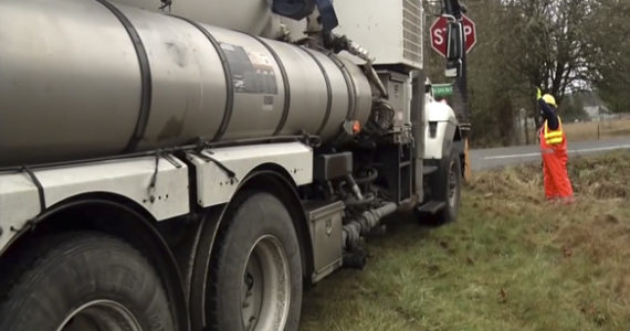 Pierce County road crews clean roadside storm drainage facilities six months of the year. There are approximately 21,700 catch basins, 1,200 miles of ditch, and 550 miles of drainage pipes in unincorporated Pierce County. (PHOTO COURTESY PIERCE COUNTY)