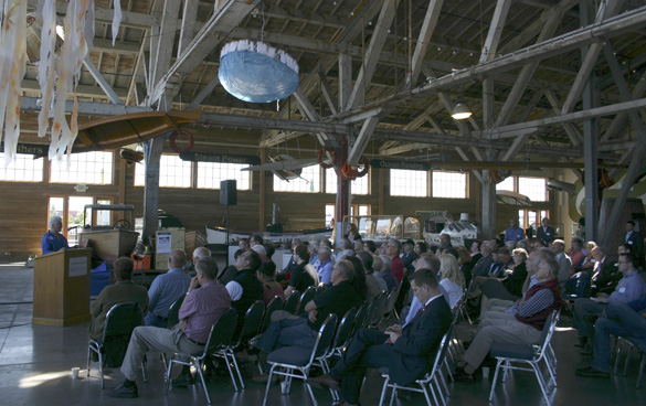 Historic preservation advocates and elected officials gathered at Tacoma's Foss Waterway Seaport Monday morning to support proposed legislation to create a National Maritime Heritage Area in the State of Washington. (PHOTO BY TODD MATTHEWS)
