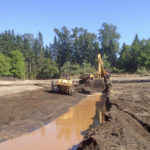 Crews excavated a side channel last summer as part of a project that will reconnect the Puyallup River to its historic floodplain near Orting. (PHOTO COURTESY PIERCE COUNTY)