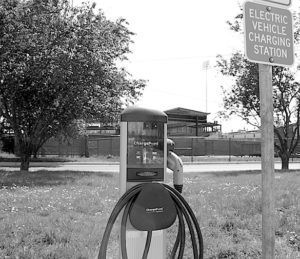 The City of Tacoma's Cheney Stadium Sustainable Stormwater Project included two electric vehicle charging stations. (FILE PHOTO BY TODD MATTHEWS)