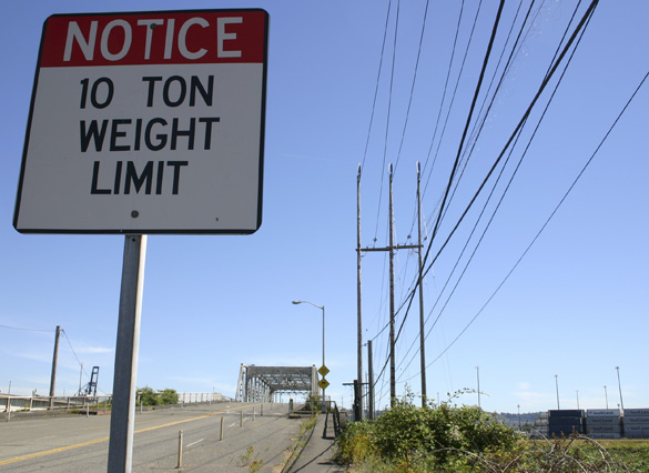 City of Tacoma officials announced Monday they plan to close the East 11th Street Bridge spanning the Puyallup River and attached viaduct through the Port of Tacoma area. (PHOTO BY TODD MATTHEWS)