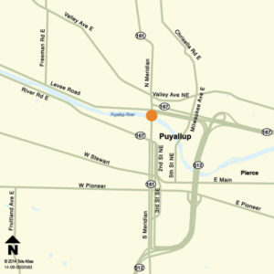 State Route 167 / Puyallup River Bridge: Location of the bridge replacement project. (IMAGE COURTESY WSDOT)