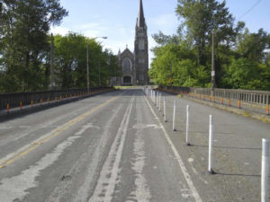 The City of Tacoma plans to spend $9 million to rehabilitate the 81-year-old Tacoma Avenue South Bridge, which has deteriorated to the point of limiting traffic lanes, closing sidewalks, and reducing maximum vehicle weight restrictions. In addition to building a new concrete deck, guardrails, streetlights, and sidewalks, the rehabilitation project would replace the girders and paint all the steel members on the bridge. (IMAGE COURTESY CITY OF TACOMA)