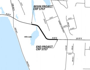 A stretch of 9th Street East, between 190th Avenue East and 198th Avenue East, was reconstructed to enhance safety by re-aligning and regrading the roadway to increase sight distances. The road was closed in June to allow a Pierce County contractor to excavate the site and lay asphalt. The road was re-opened last week, nearly two weeks ahead of schedule. Crews will continue to work along the roadway through September in order to allow crews to complete planting preparation aspects of the project. Periodic lane restrictions are expected during that time. (IMAGE COURTESY PIERCE COUNTY)