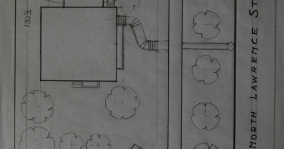 The late Tacoma architect Stanley T. Shaw sketched this undated design plan as he prepared to re-plan the home site. (IMAGE COURTESY SUSAN JOHNSON / ARTIFACTS CONSULTING)