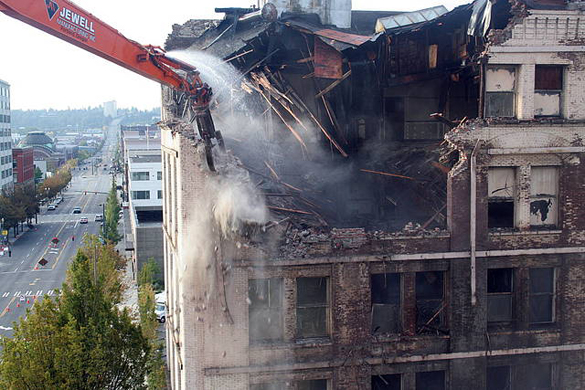 The Luzon Building in downtown Tacoma was demolished on Sept. 26, 2009. (FILE PHOTO COURTESY KEVIN FREITAS)