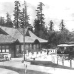 An historic photograph of the former Point Defiance Streetcar Station at Point Defiance Park. (IMAGE COURTESY METRO PARKS TACOMA)