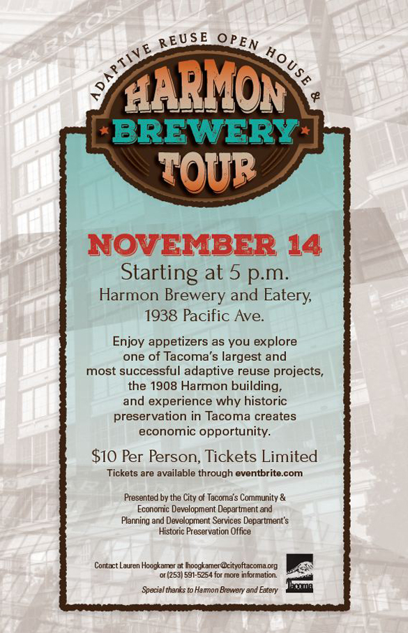 Historic Harmon Brewery Tour to promote adaptive reuse, historic preservation