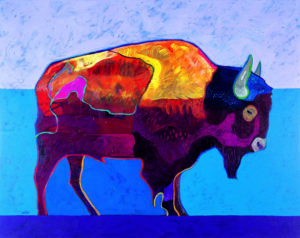 The Haub Family Collection includes 295 works of Western American art, including 'Buffalo at Sunset' by John Nieto. (IMAGE COURTESY TACOMA ART MUSEUM)