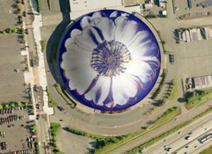 A proposal under discussion at Tacoma City Hall would cover the Tacoma Dome roof with art designed by iconic pop artist Andy Warhol. (IMAGE COURTESY CITY OF TACOMA)