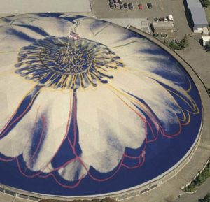 A proposal under discussion at Tacoma City Hall would cover the Tacoma Dome roof with art designed by iconic pop artist Andy Warhol. (IMAGE COURTESY CITY OF TACOMA)