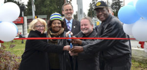 Pierce County officials marked the completion of a series of projects along the 176th Street East corridor during a ribbon-cutting ceremony this week. (PHOTO COURTESY PIERCE COUNTY)