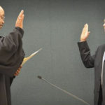 Pierce County Councilmember Dan Roach was sworn in to office by Pierce County Superior Court Judge Frank E. Cuthbertson during a ceremony Monday morning at the County-City Building in Tacoma. (PHOTO COURTESY PIERCE COUNTY)