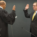 Pierce County Councilmember Derek M. Young was sworn in to office by Pierce County Superior Court Judge Frank E. Cuthbertson during a ceremony Monday morning at the County-City Building in Tacoma. (PHOTO COURTESY PIERCE COUNTY)