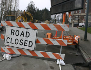 A $1.8 million public works project is under way in downtown Tacoma that aims to make it a little easier to navigate the streets near the University of Washington Tacoma campus. (PHOTO BY TODD MATTHEWS)