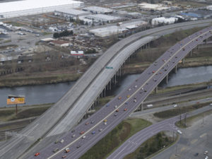 The centerpiece of the Washington State Department of Transportation's most recent Interstate 5 high-occupancy vehicle (HOV) project in Tacoma will be a new northbound I-5 bridge over the Puyallup River. (IMAGE COURTESY WASHINGTON STATE DEPARTMENT OF TRANSPORTATION)
