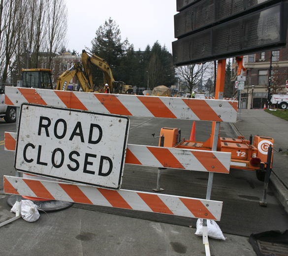 Project under way to realign streets near UW Tacoma (PHOTO BY TODD MATTHEWS)