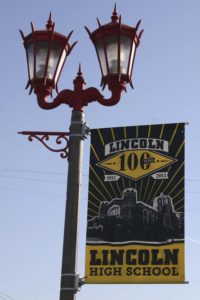 Crews are installing light-emitting diode (LED) street lights in Tacoma's Lincoln International Business District this week. (PHOTO BY TODD MATTHEWS)