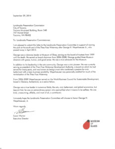 Letters to Tacoma City Hall support Weyerhaeuser Park along Thea Foss Waterway