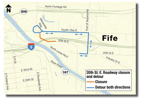 WSDOT: I-5 HOV project will close 20th Street East in Fife