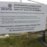 The former Brown & Haley headquarters and warehouse on the Tacoma tide flats has been razed. The Port of Tacoma-owned property was once a hub of economic activity and the headquarters for one of Tacoma's most prominent businesses. The world-famous Tacoma candy-maker that produces Almond Roca and dates back to 1912 moved to the site in 1965 and remained there for more than 40 years. (PHOTO BY TODD MATTHEWS)