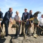 Former Tacoma Mayor Bill Baarsma (second from left), along with other elected officials and community leaders, breaks ground in August 2005 on the new Chinese Reconciliation Park, located along Schuster Parkway on the shores of Commencement Bay. (FILE PHOTO BY TODD MATTHEWS)