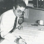 Tacoma architect Lyn Messenger working in the offices of McGranahan, Messenger Associates during the early 1980s. Messenger led a team of architects that designed the Tacoma Dome. (COURTESY PHOTO)
