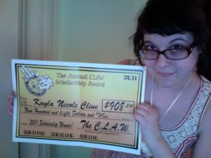 Aspiring artist Kayla Nicole Cline was awarded the Young Cartoonist of the Future scholarship from Tacoma-based Cartoonist's League of Absurd Washingtonians in 2011. (PHOTO COURTESY C.L.A.W.)