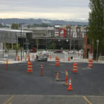 Contractors appear to be close to wrapping up work on a major project to realign South 17th Street in downtown Tacoma near the University of Washington Tacoma. (PHOTO BY TODD MATTHEWS)