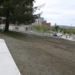 A sloped, hillside greenspace is part of a major project to realign South 17th Street in downtown Tacoma near the University of Washington Tacoma. (PHOTO BY TODD MATTHEWS)