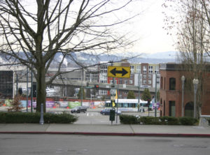 Prior to the project, South 17th Street was cut off between Broadway and South Commerce Street, forcing cars and pedestrians to head south on Broadway for a half-block, then backtrack a half-block north on Jefferson Avenue, before reconnecting to South 17th Street. (FILE PHOTO BY TODD MATTHEWS)