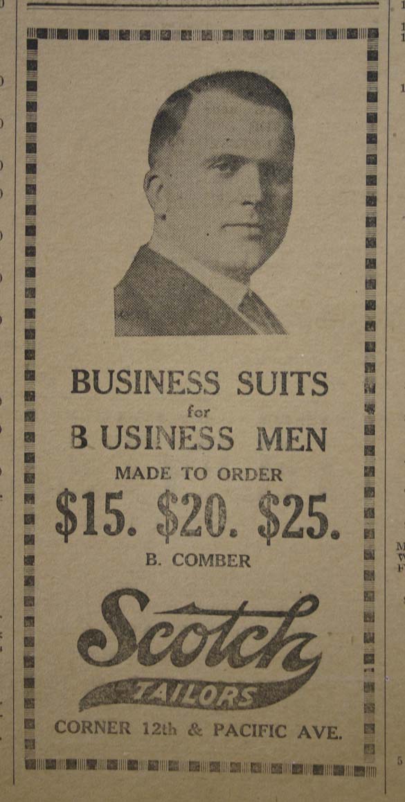 A century ago, the Tacoma Daily Index included display advertisements for downtown businesses, which no longer exist. (PHOTO BY TODD MATTHEWS)