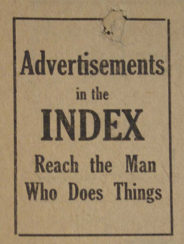 A display advertisement that appeared in the Tacoma Daily Index nearly 100 years ago. (PHOTO BY TODD MATTHEWS)