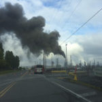 Tacoma fire fighters responded Wednesday morning to reports of a crude oil burning at a refinery located on the Port of Tacoma tide flats. (PHOTO COURTESY TACOMA FIRE DEPARTMENT)