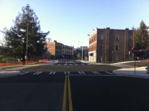 Streets have re-opened and traffic is moving again along South 17th Street and Jefferson Avenue near the University of Washington campus in downtown Tacoma. The area was closed for approximately four months in order to complete a $2 million street realignment project. (PHOTO BY TODD MATTHEWS)